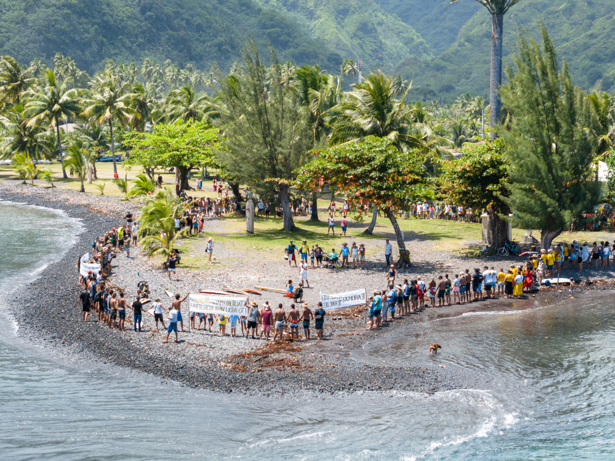 BTS Local Tahitian Surfers Protest Proposed Olympic Judging Tower At