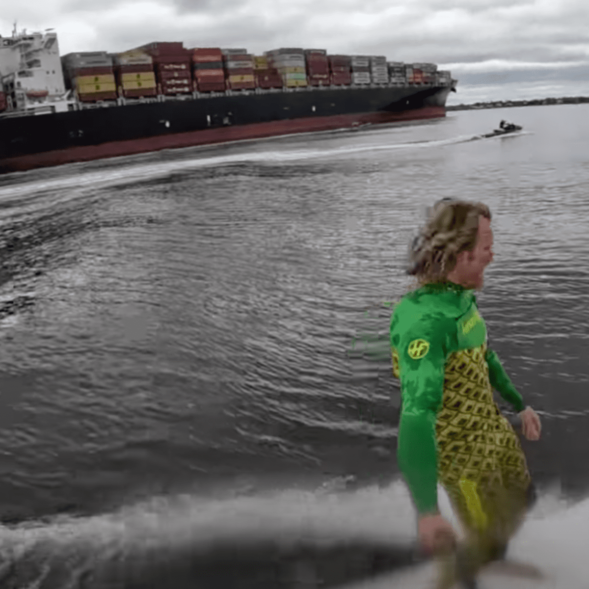 Surfing Mythic Cargo Ship Waves in North Carolina (Watch