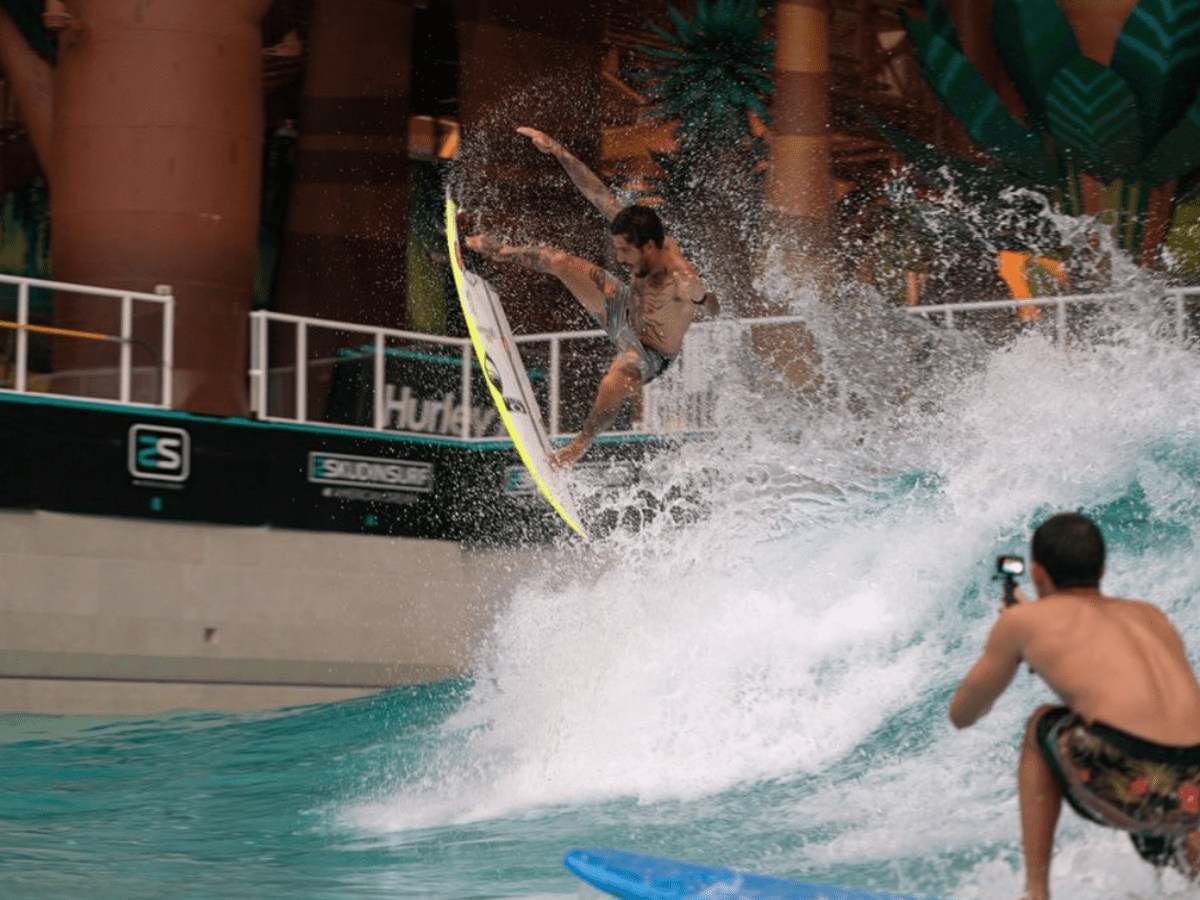 Surf With Santa at the American Dream Complex in New Jersey