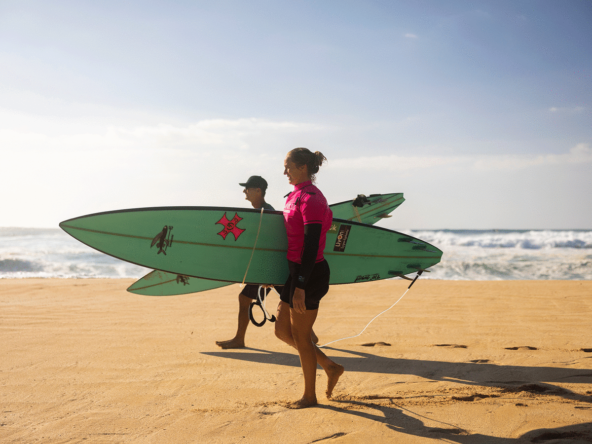 Female big store wave surfers