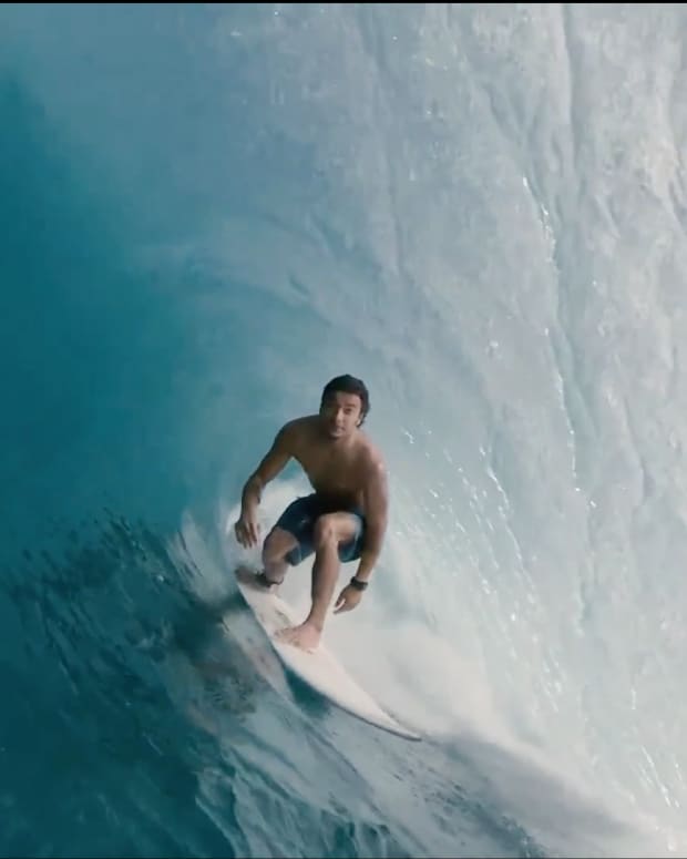 Brave Surfers Paddle into Large Waves at Puerto Escondido