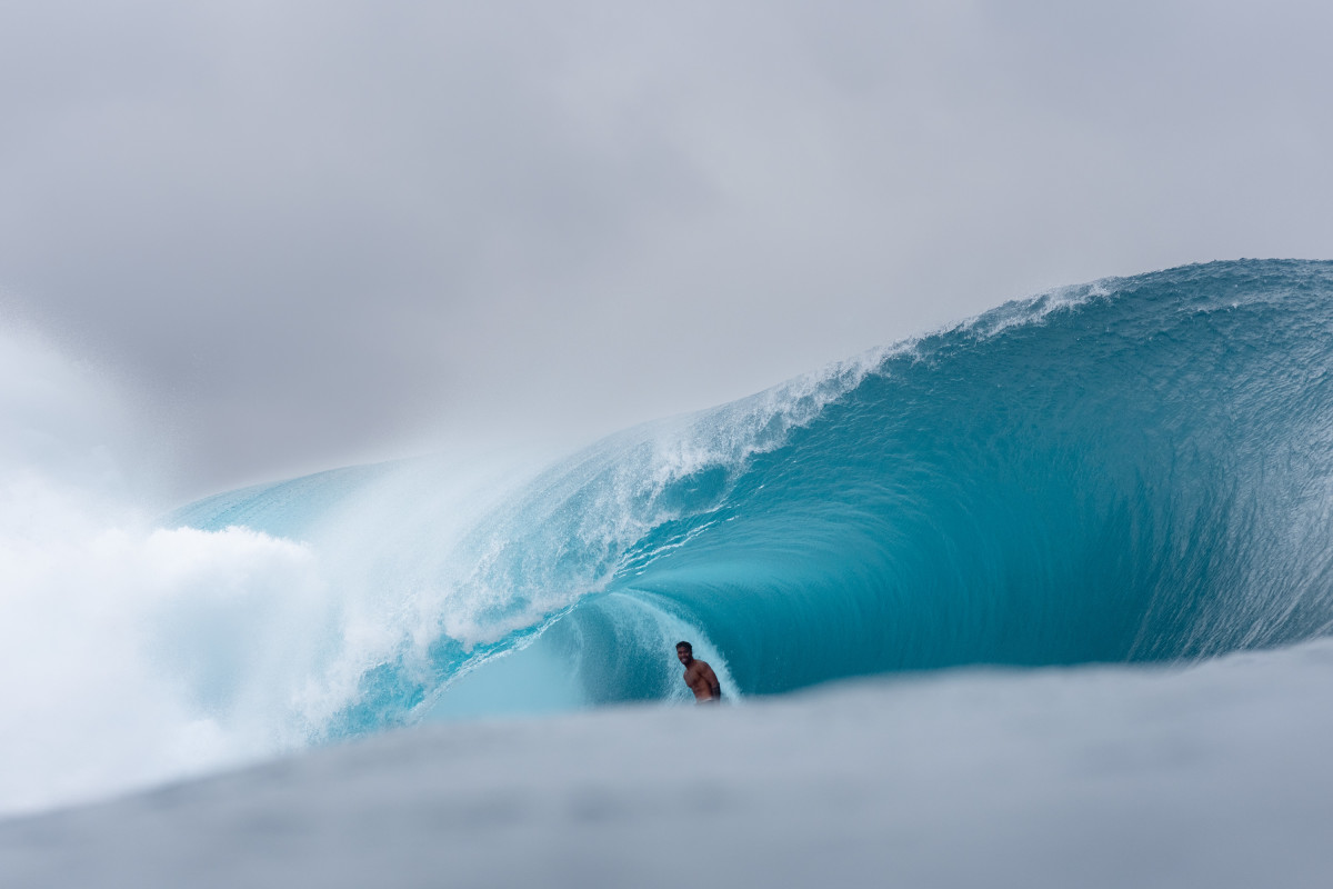 Haumana at Teahupo'o, Tahiti, in July 2024.