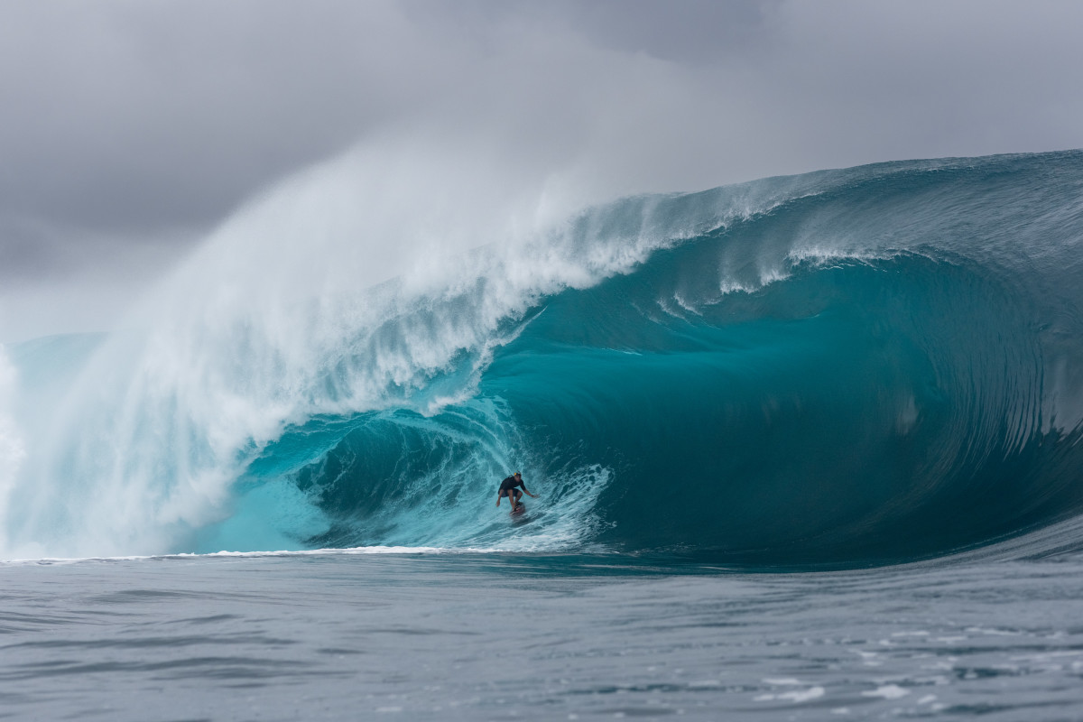 Kauli Vaast at Teahupo'o, Tahiti, in July 2024.