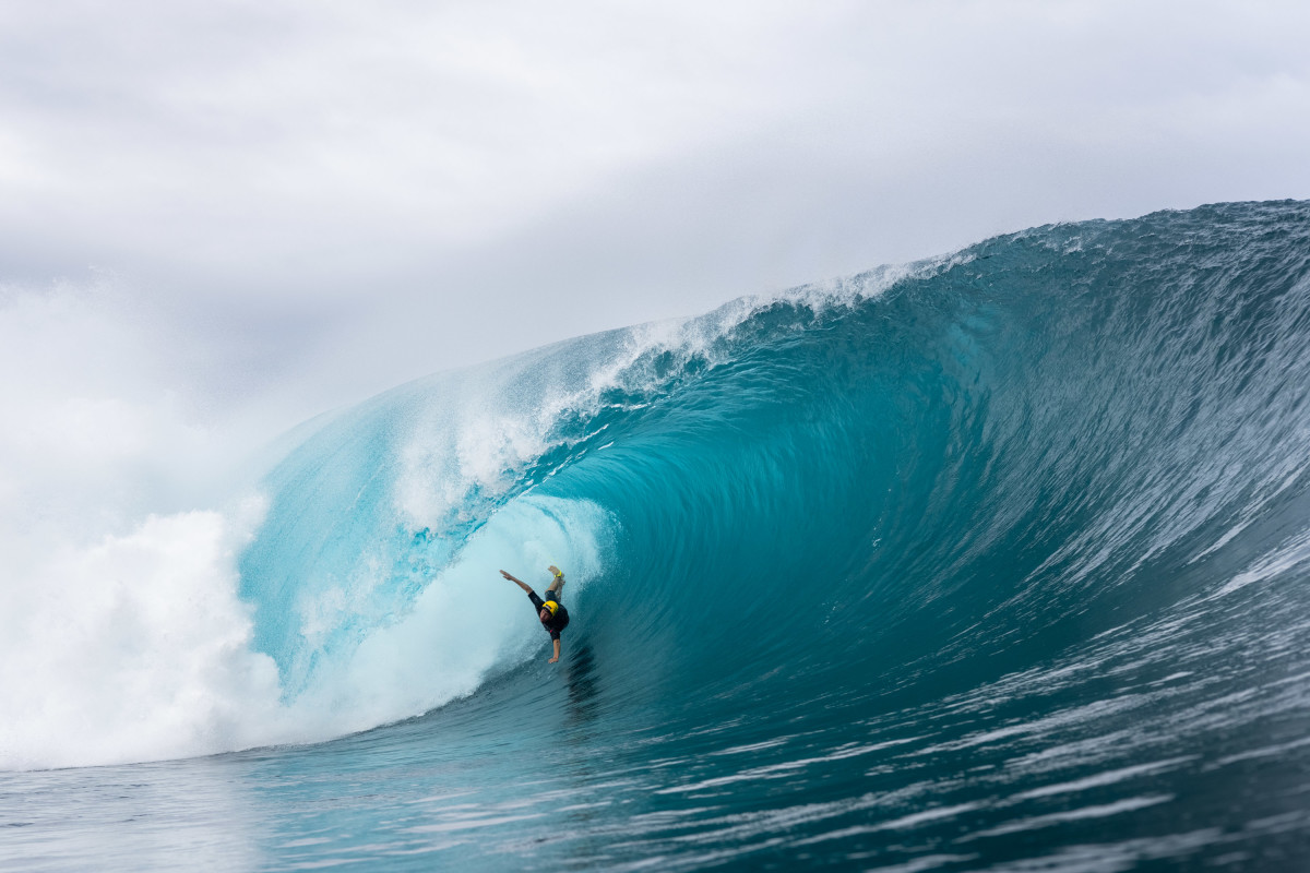 Ned Hart, going over the handlebars as the best wave of his trip slips though his fingers.