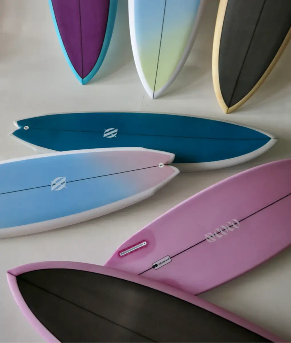 Blue surfboard online brand