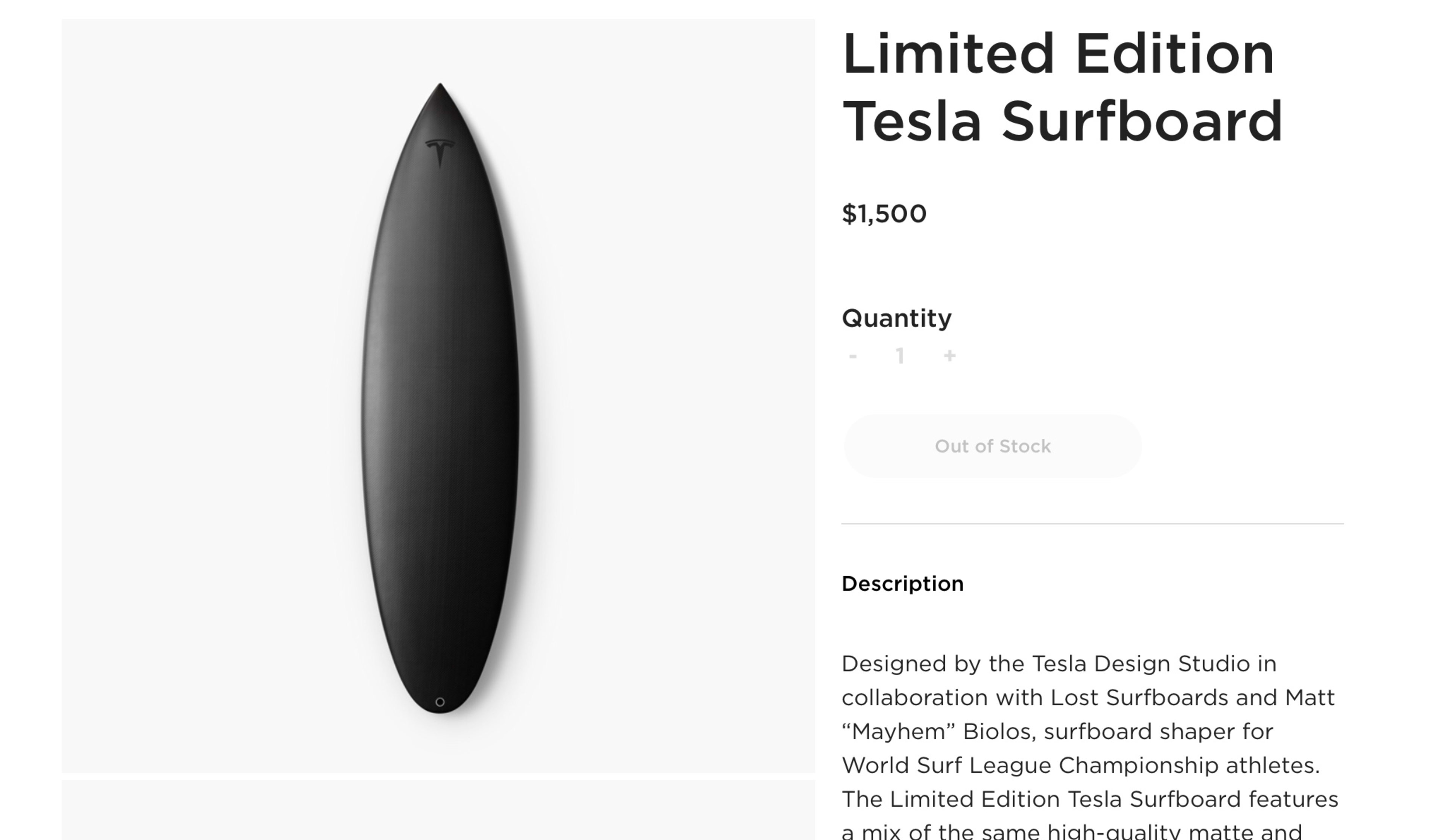 Tesla Teamed Up with Lost to Create World s Most Sought After Surfboard sitename