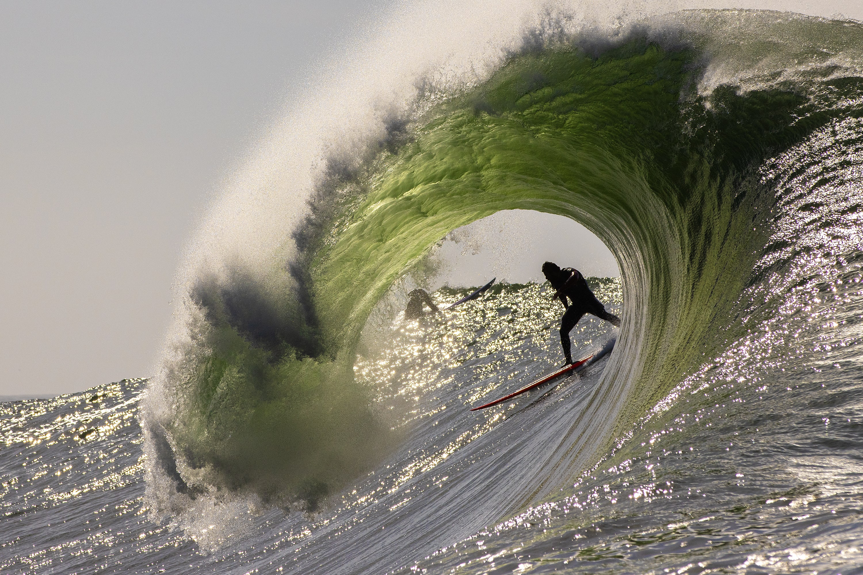 Half Moon Bay surfer Luca Padua drops into a right at Mavericks.